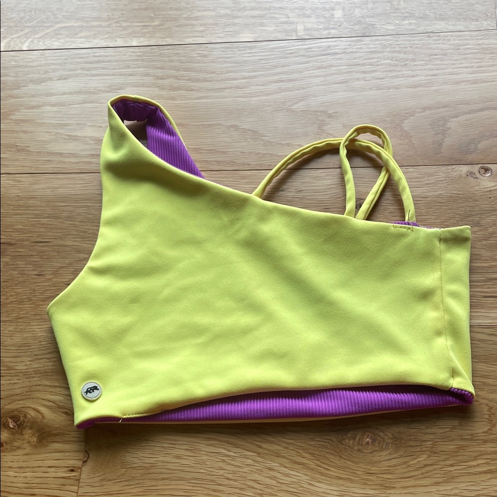 Tiger Friday Purple and Yellow Reversible Ribbed Top - Picture 2 of 3